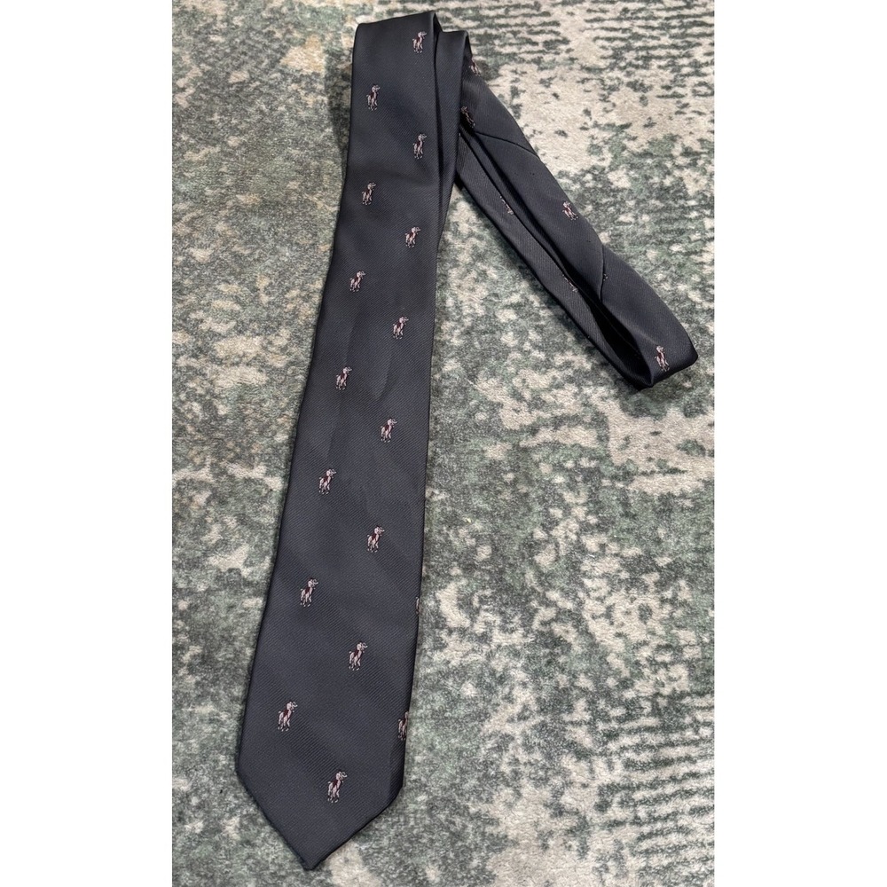 Vintage Charing Cross Necktie Polo Player On Horseback Gray